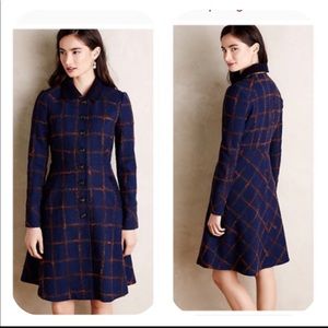 Anthropologie Cartonnier Fiona Plaid Coat